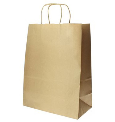 Bolsas de papel ecologicas de asa retorcida Kraft   250 unidades