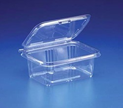 Envase Plastico Redondo con Tapa Bisagra. PET. (No microndable