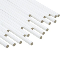 Pajitas de Papel Desechables (Blancas) Rectas- 21 cm -( 500 Unidades)