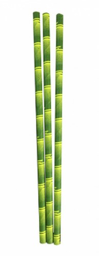Pajitas de Papel Desechables (Simil Bambu)Rectas- 21 cm - (500 Unidades)