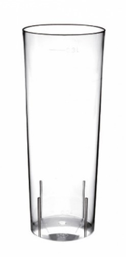 Vaso Tubo Inyectado. Cristal Transparente. 300 ML. 100 Unidades