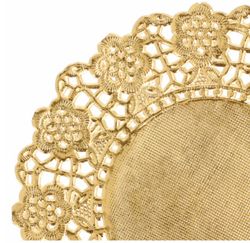 Blondas de Papel Metalizadas Doradas,Redondas (1000 Unidades)