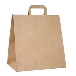 Bolsa de papel kraft con asa plana