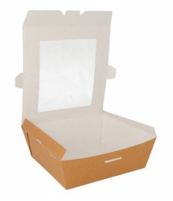 Caja de Ensalada Cuadrada con Ventana (100 Unidades)