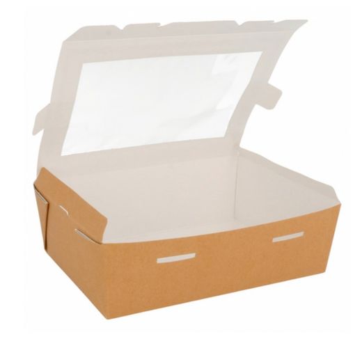 Cajas Ensalada Rectangular con Ventana ( 100 Unidades)
