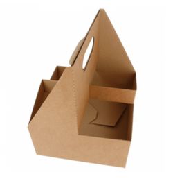 Cajitas Portavasos de Carton Kraft (100 Unidades)