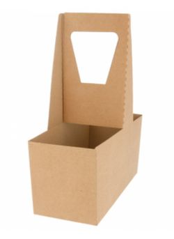 Cajitas Portavasos de Carton Kraft (100 Unidades)