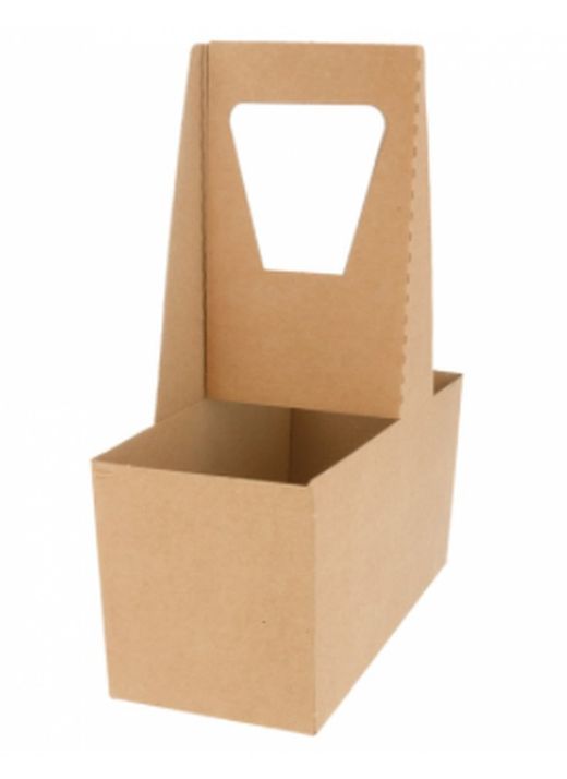 Cajitas Portavasos de Carton Kraft (100 Unidades)