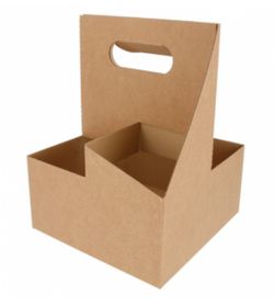 Cajitas Portavasos de Carton Kraft (100 Unidades)