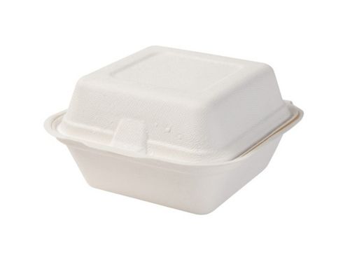 Caja hamburguesa bagazo con Tapa 14,3 x 15,2 x 8,2 cm(50Unidades)