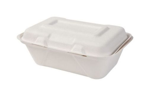 Envase de Caña de Azucar (Bagazo),con tapa. Rectangular, 600ml (250 Unidades)
