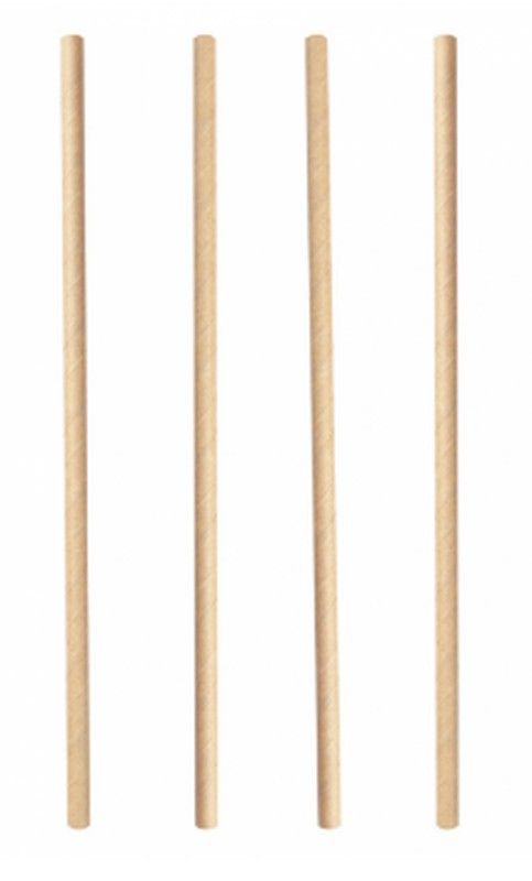 Pajitas de Papel Desechables (Natural)Rectas- 21 cm - (500 Unidades)