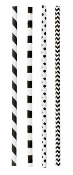 Pajitas de Papel Desechables (Negras variadas)Rectas- 21 cm - (500 Unidades)