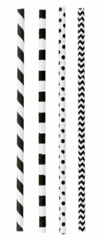 Pajitas de Papel Desechables (Negras variadas)Rectas- 21 cm - (500 Unidades)