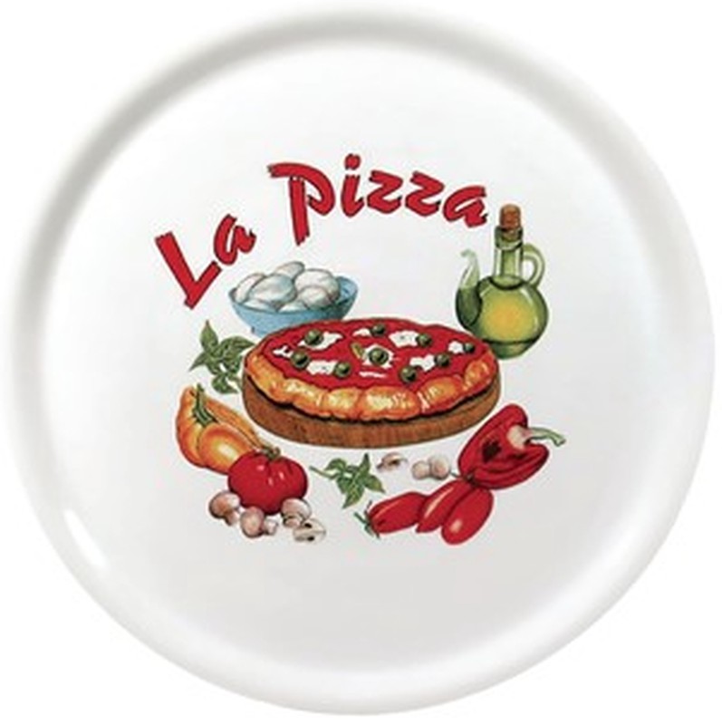 Jajaja césped Plaga Plato de Porcelana para Pizza. 31cm Diametro ( 6 Unidades) — CleanBCN