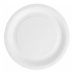 Platos de carton Bio-Lacados 100% Biodegradables- Blancos( 200 Uds.)