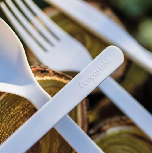 Set de Tenedor,Cuchillo de Maiz Desechable + Servilleta. Ecologicos. 250 Unidades